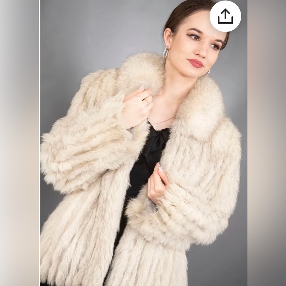 Blue Saga fox fur coat size medium